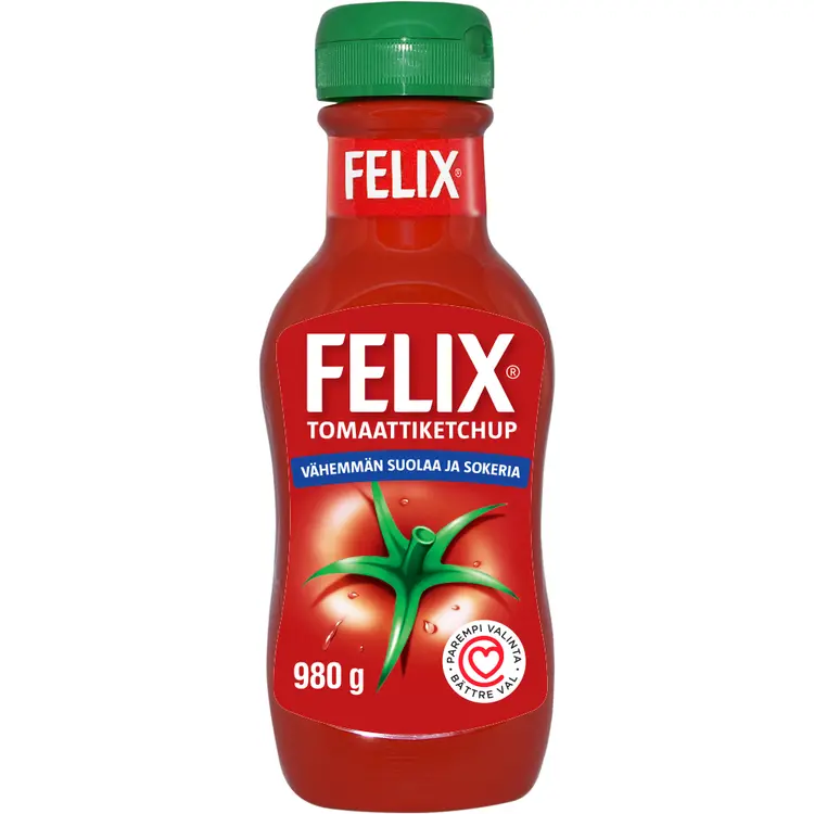 Felix vähemmän suolaa ja sokeria ketsuppi 980g