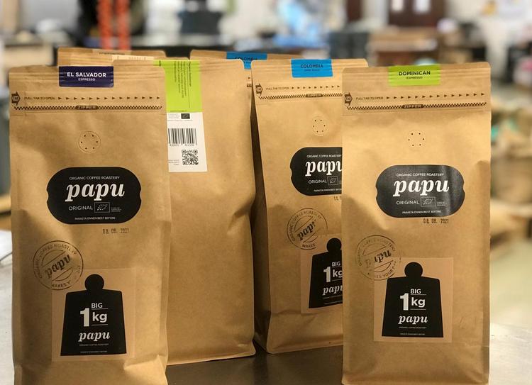 Paahtimo Papu BRUTAL Reilun kaupan luomukahvi 1kg espressopaahto suodatinjauhettu