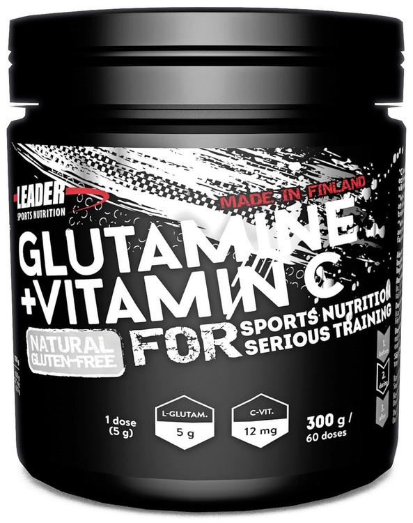 Leader Sports Nutrition ravintolisä L-glutamiini-C-vitamiinijuomajauhe 300g