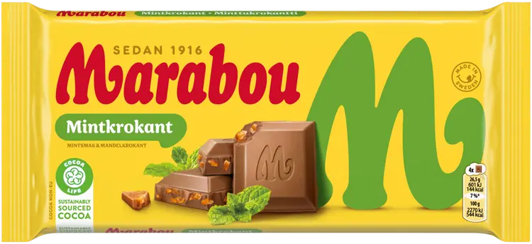 Marabou Mintkrokant  Suklaalevy  200g