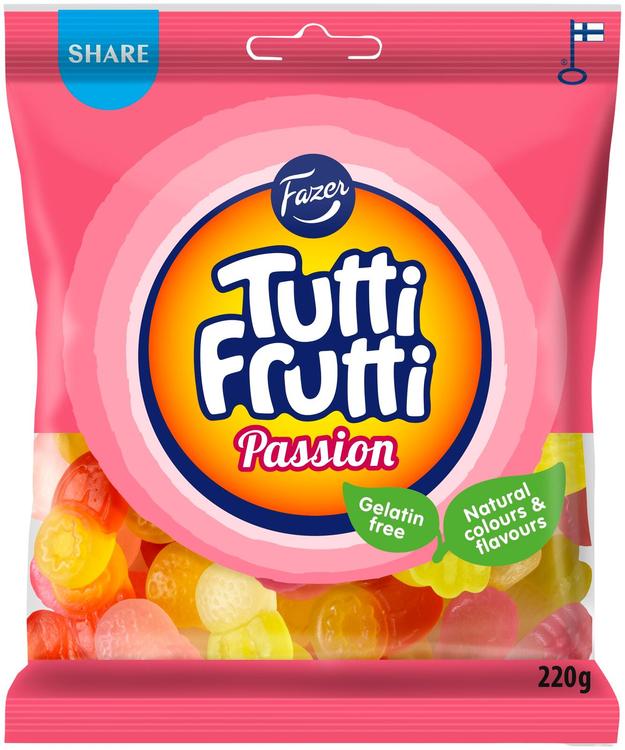 Fazer Tutti Frutti Passion karkkipussi 220g