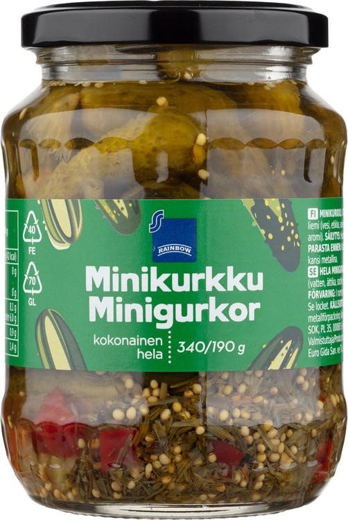 Rainbow minikurkku 340/190 g