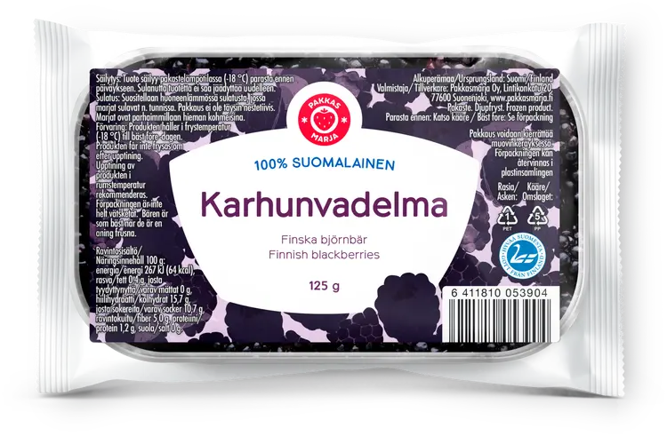 Pakkasmarja suomalainen karhunvadelma 125 g