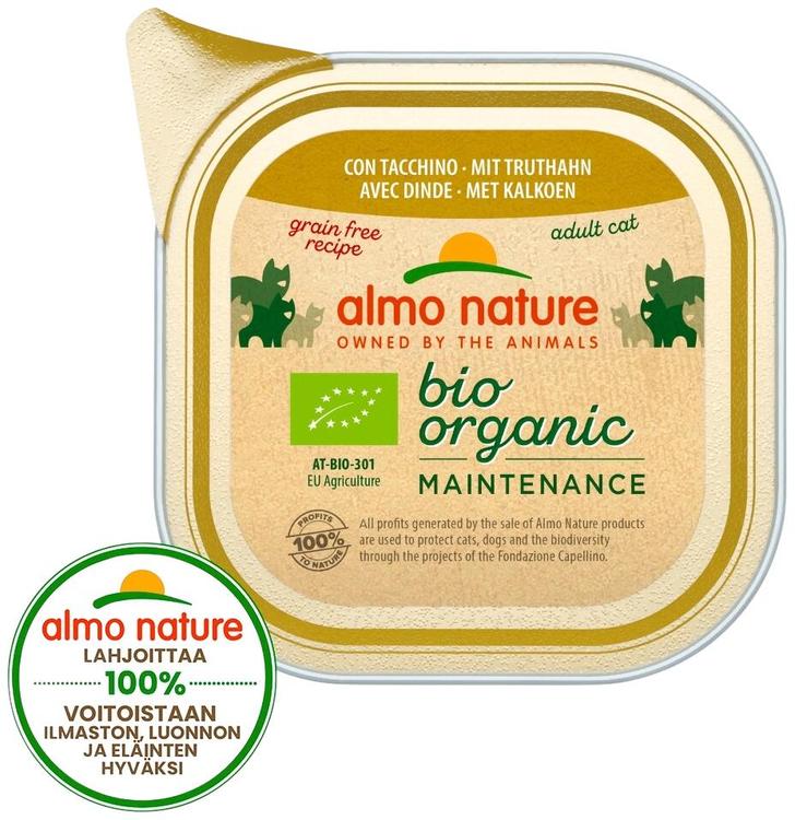 Almo Nature Bio Organic Kalkkuna kissan täysravinto 85 g