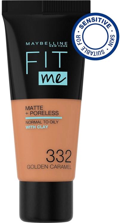 Maybelline New York Fit Me Matte+Poreless -meikkivoide 332 Golden Caramel 30ml