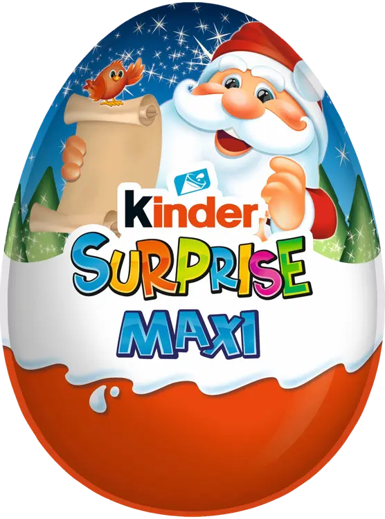 Kinder Maxi Surprise maitosuklaahahmo maitoisalla sisäpinnalla. sisältää lelun 100g Joulu