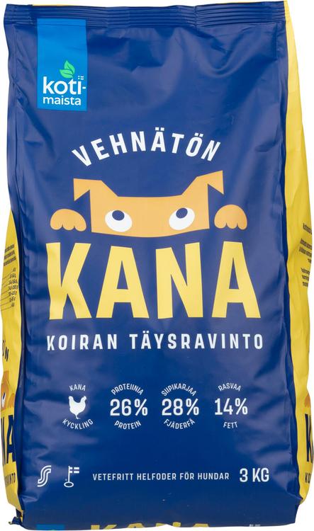 Kotimaista koiran täysravinto kana 3 kg