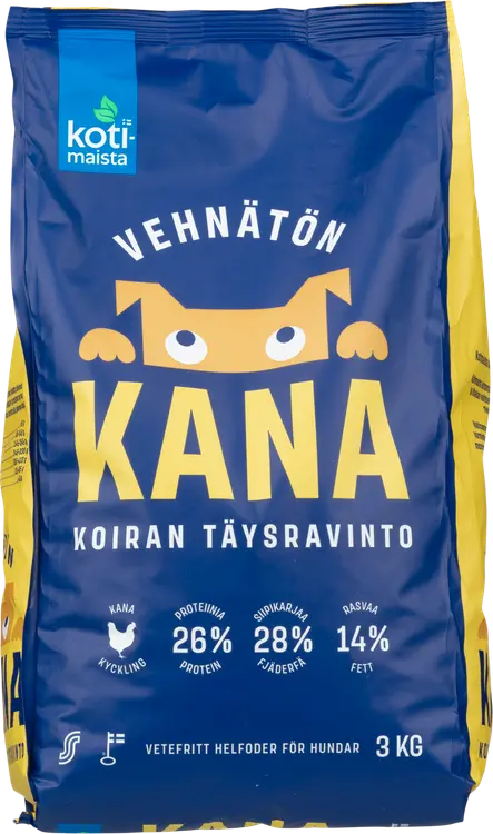 Kotimaista koiran täysravinto kana 3 kg