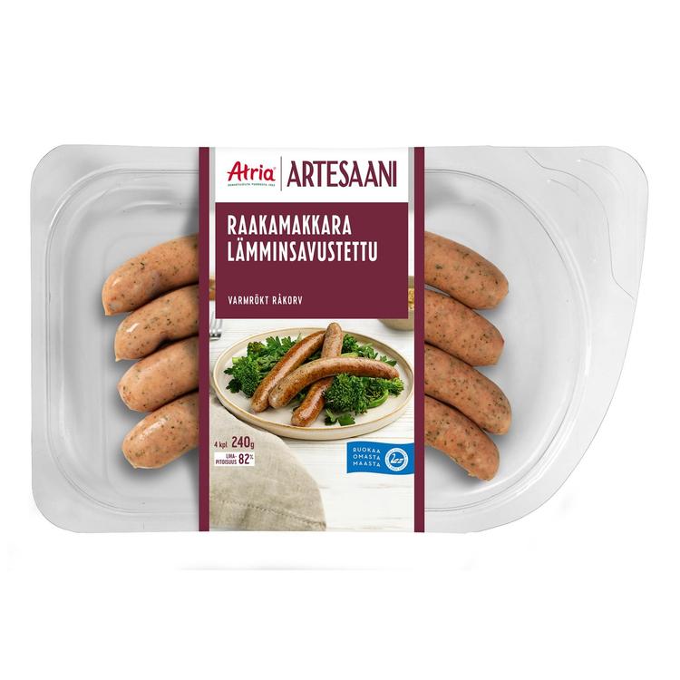 Atria Artesaani Lämminsavustettu Raakamakkara 240g