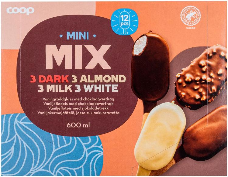 Coop Mini Mix jäätelöpuikot 12 kpl 600 g
