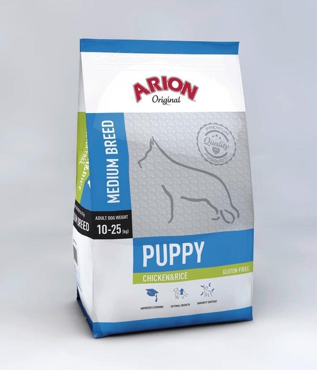 Arion Original Puppy Medium kana-riisi 12 kg