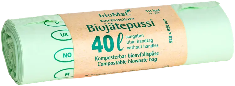 bioMat®Biojätepussi 40L 520x630mm 10kpl/rll