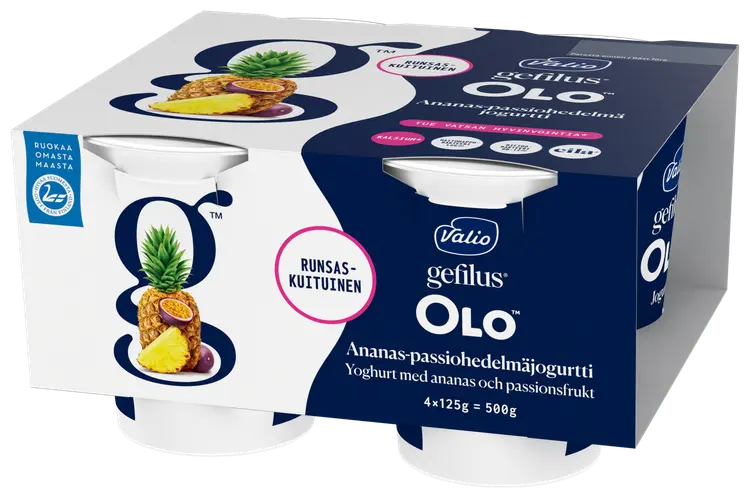 Valio Gefilus® OLO™ jogurtti 4x125 g ananas-passio laktoositon