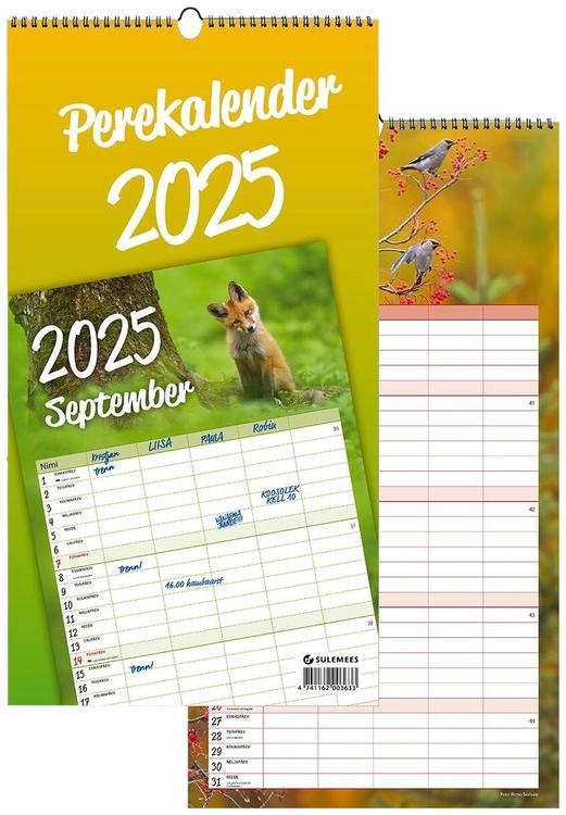 Perekalender, 225 x 420 mm, aasaga spira