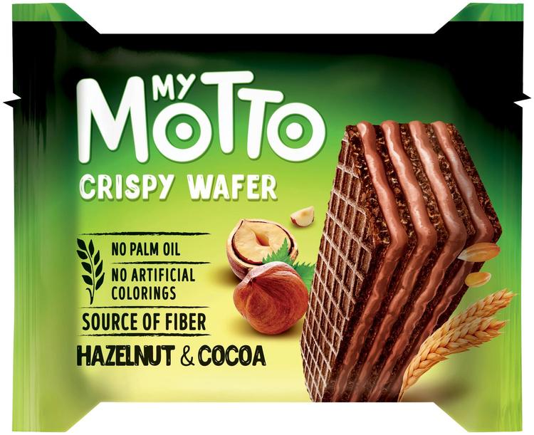 My motto vahvel sarapuupähkli ja kakaokreemiga (80%) 30g