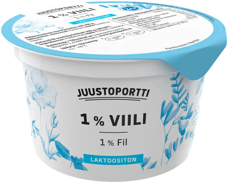 Juustoportti viili 1% 200 g maustamaton laktoositon