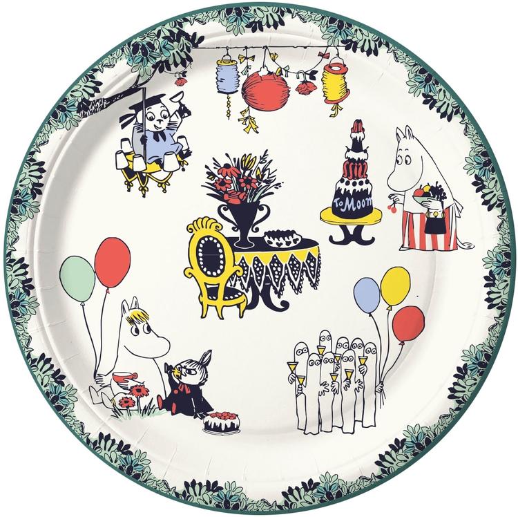 Moomin kartonkilautanen 22cm 10kpl Puutarhakutsut