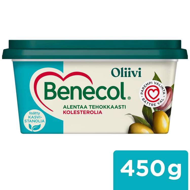Benecol 450g kasvirasvalevite oliivi 55% kolesterolia alentava