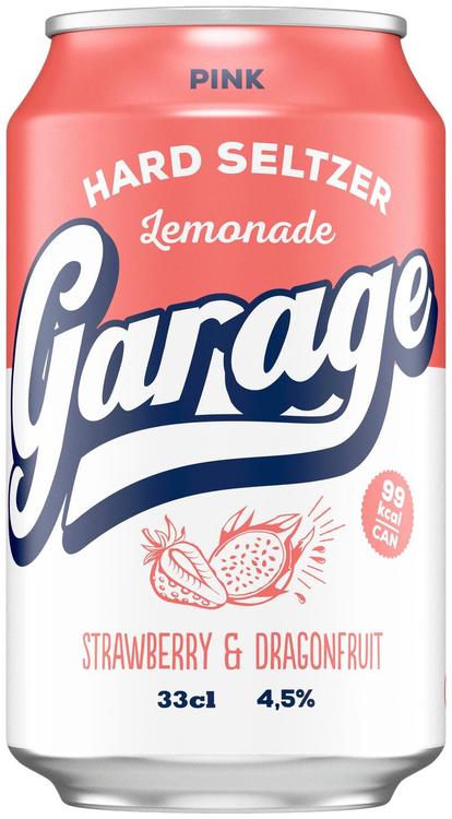 Garage Hard Seltzer Pink Lemonade maustettu alkoholijuoma 4,5 % tölkki 0,33 L