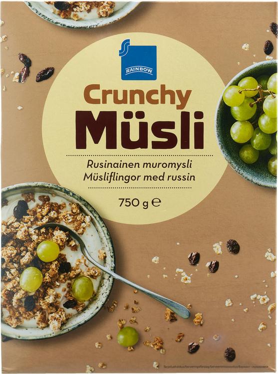 Rainbow 750g Müsli Crunchy rusinainen muromysli