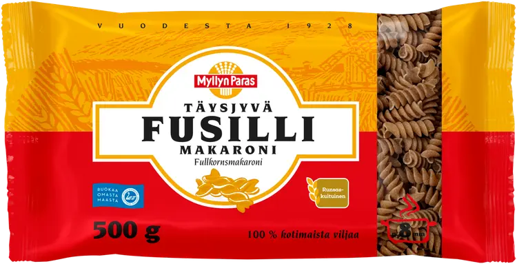 Myllyn Paras Täysjyvä Fusilli Makaroni 500 g