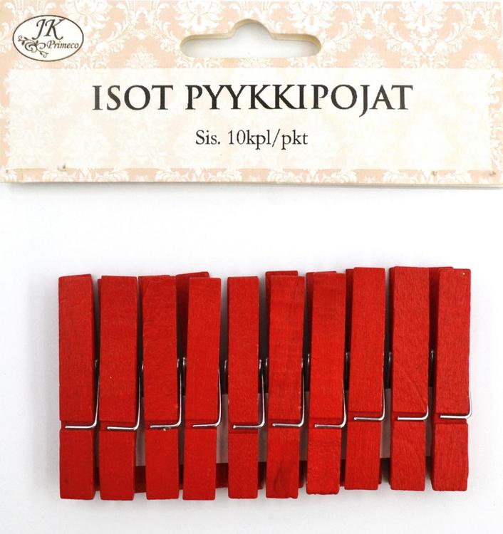 Pyykkipojat iso punainen 10kpl/pkt