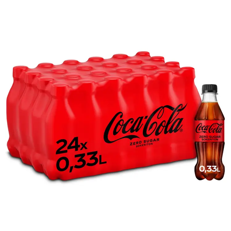 24-pack Coca-Cola Zero Sugar virvoitusjuoma muovipullo 0,33 L