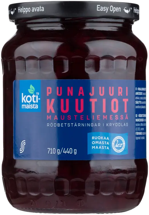 Kotimaista Punajuurikuutiot mausteliemessä 710g/440g