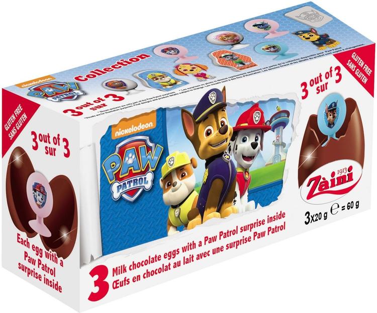 Zaini Paw Patrol the Movie (3/3) Yllätyssuklaamuna 3-pack (3x20g)