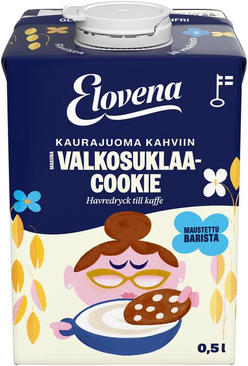 Elovena 0,5l valkosuklaa cookie kaurajuoma kahviin