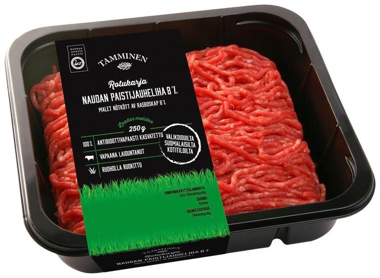 Tamminen rotukarja naudan paistijauheliha 8% 250g
