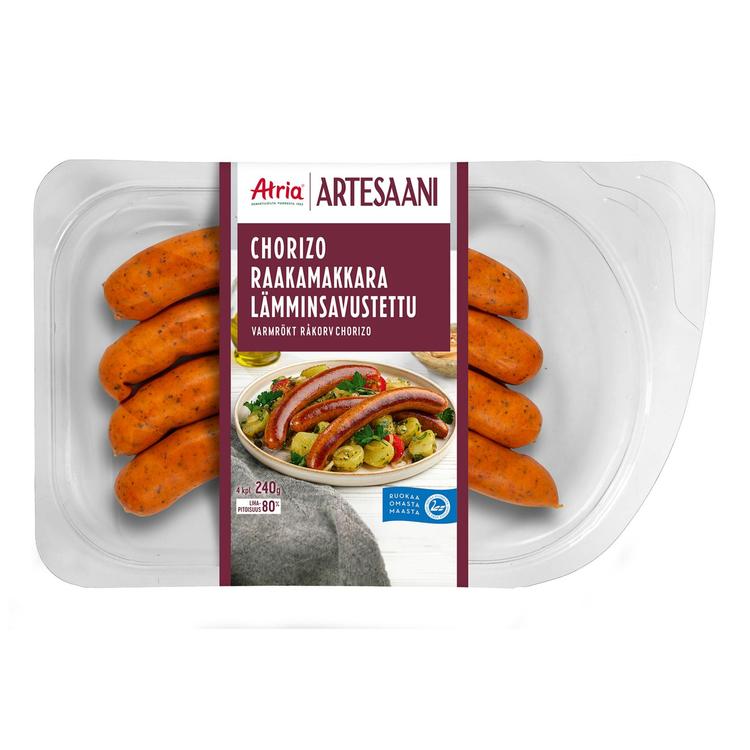 Atria Artesaani Lämminsavustettu Raakamakkara Chorizo 240g