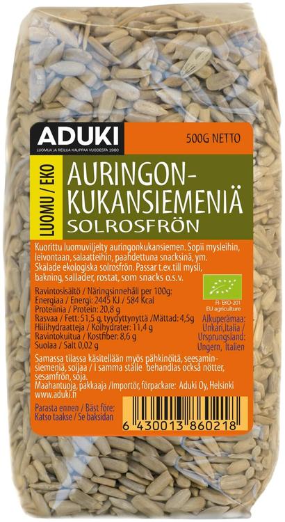 Aduki Luomu Auringonkukansiemen 500g