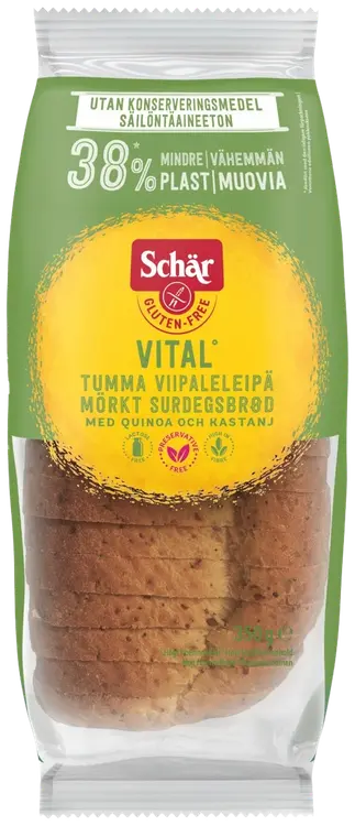 Schär Vital tumma viipaleleipä 350g gluteeniton