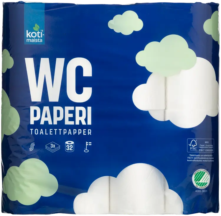 Kotimaista wc-paperi 32rl valkoinen