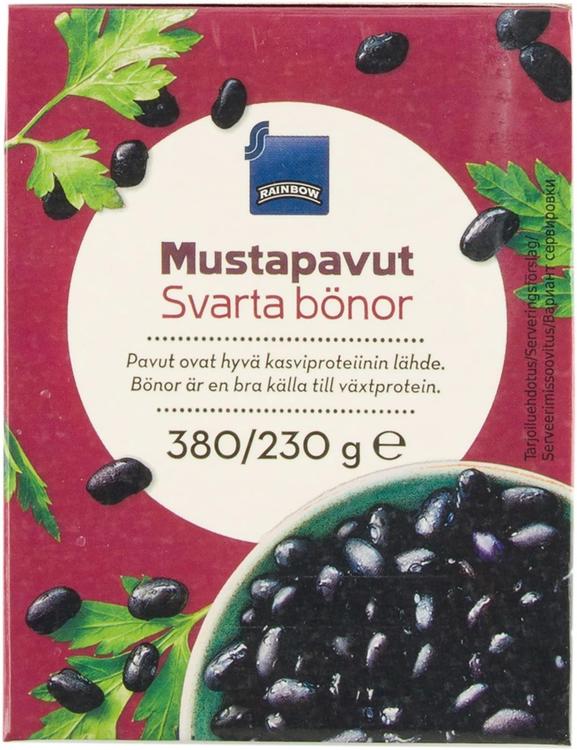 Rainbow mustapavut suolaliemessä 380/230 g