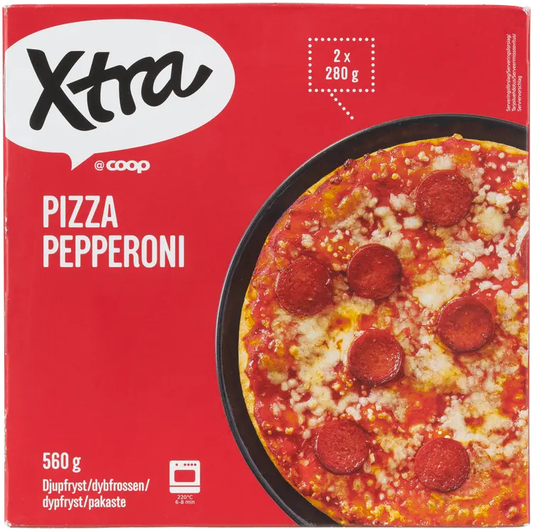 Xtra pepperonipizza 2 kpl 560 g pakaste