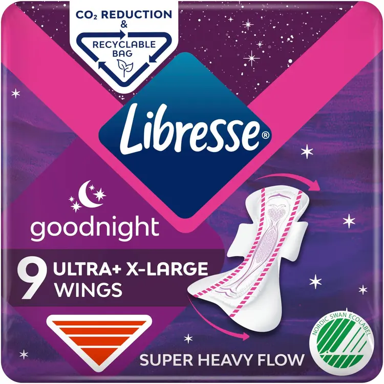 Libresse Ultra yöside Ultra+ X-Large Night Wings 9 kpl