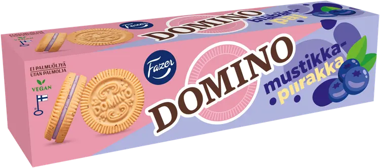 Fazer Domino Mustikkapiirakka täytekeksi 175g