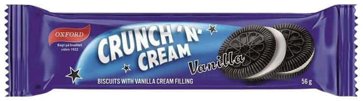 Oxford vaniljekreemi täidisega (18%) krõbedad kakaoküpsised “vanilla” 56g