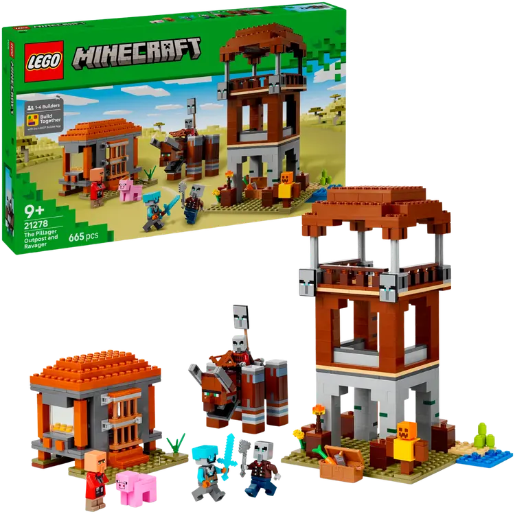 LEGO® Minecraft 21278 Ryöstelijöiden etuvartioasema ja Tuhokylvyri