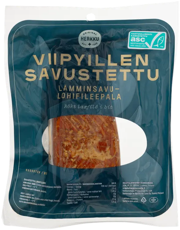 Herkku Viipyillen lämminsavustettu lohifileepala 200 g