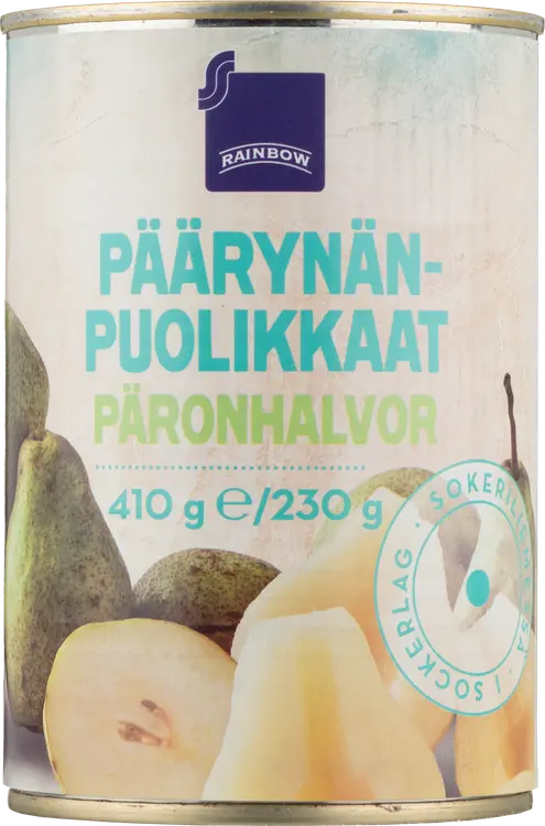Rainbow päärynänpuolikkaat sokeriliemessä 410/230g
