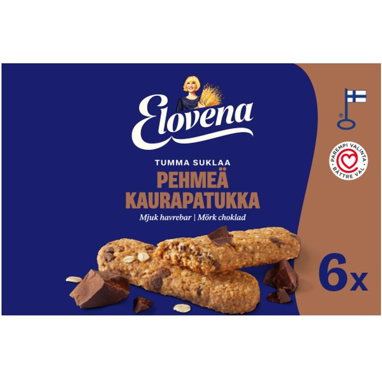 Elovena 6x30g tumma suklaa pehmeä kaurapatukka