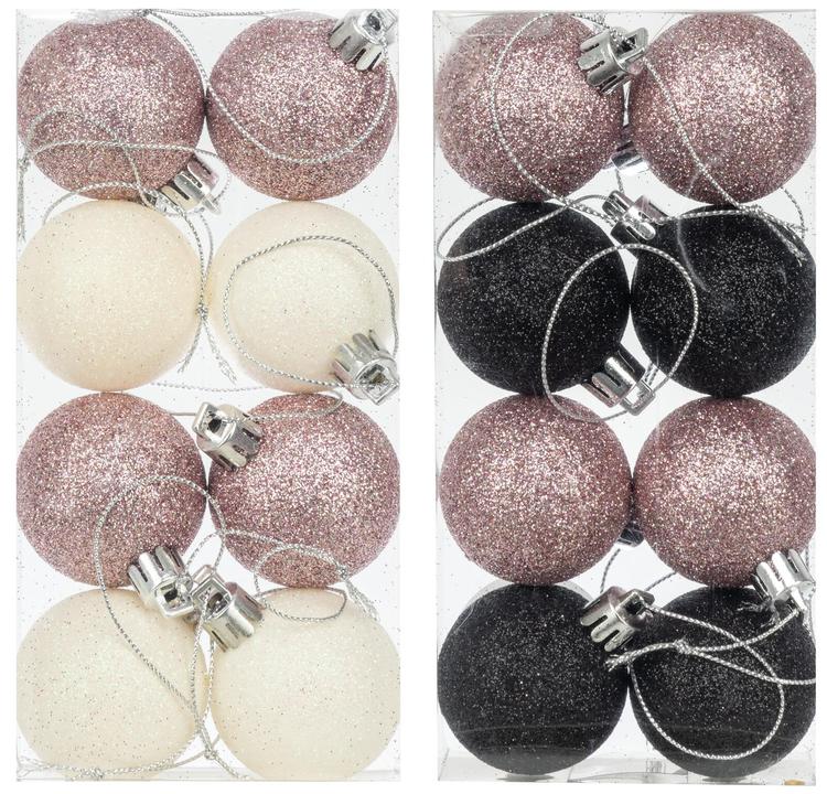Joulupallo 4 cm glitter 8 kpl