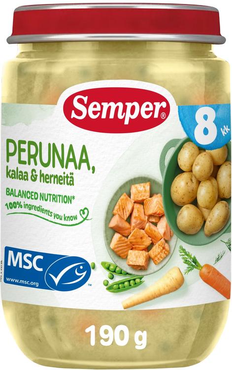 Semper Perunaa, kalaa ja herneitä 8kk lastenateria 190g