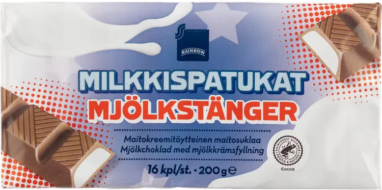Rainbow 200g Milkkispatukat 16kpl