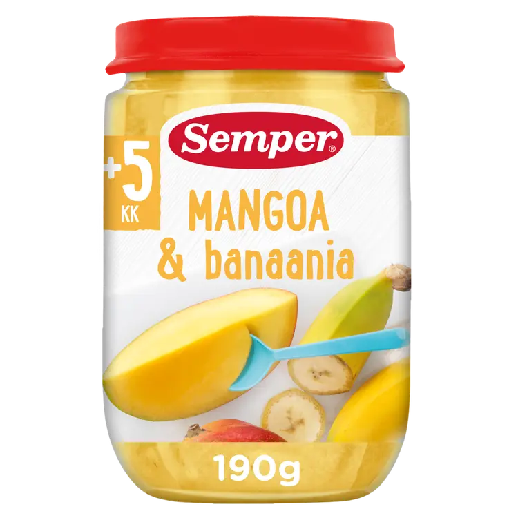 Semper Mangoa ja banaania 5-6kk hedelmäsose 190g