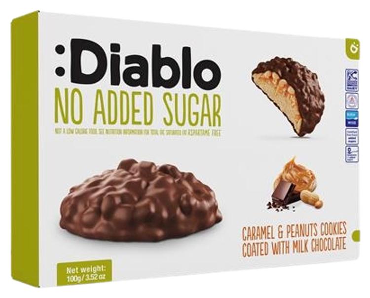 Diablo caramelpeanut küpsised choco lisatud suhkruta 100g