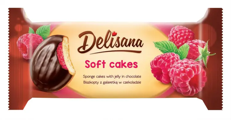 Delisana Soft Cakes pehmeä leivoskeksi vadelma 135g